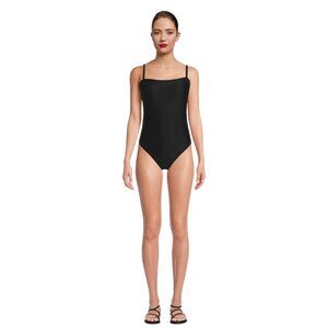 Time and Tru Women's Bandeau Lace Up One Piece Swimsuit, Size Medium (8-10)